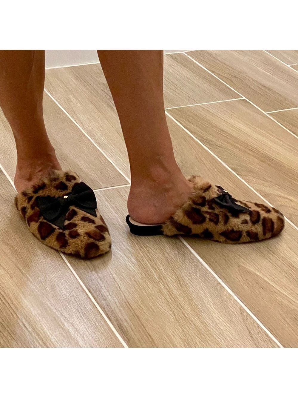 Kate Spade Leopard Faux Fur Slippers Animal Print Mob Wife - Picture 11 of 11